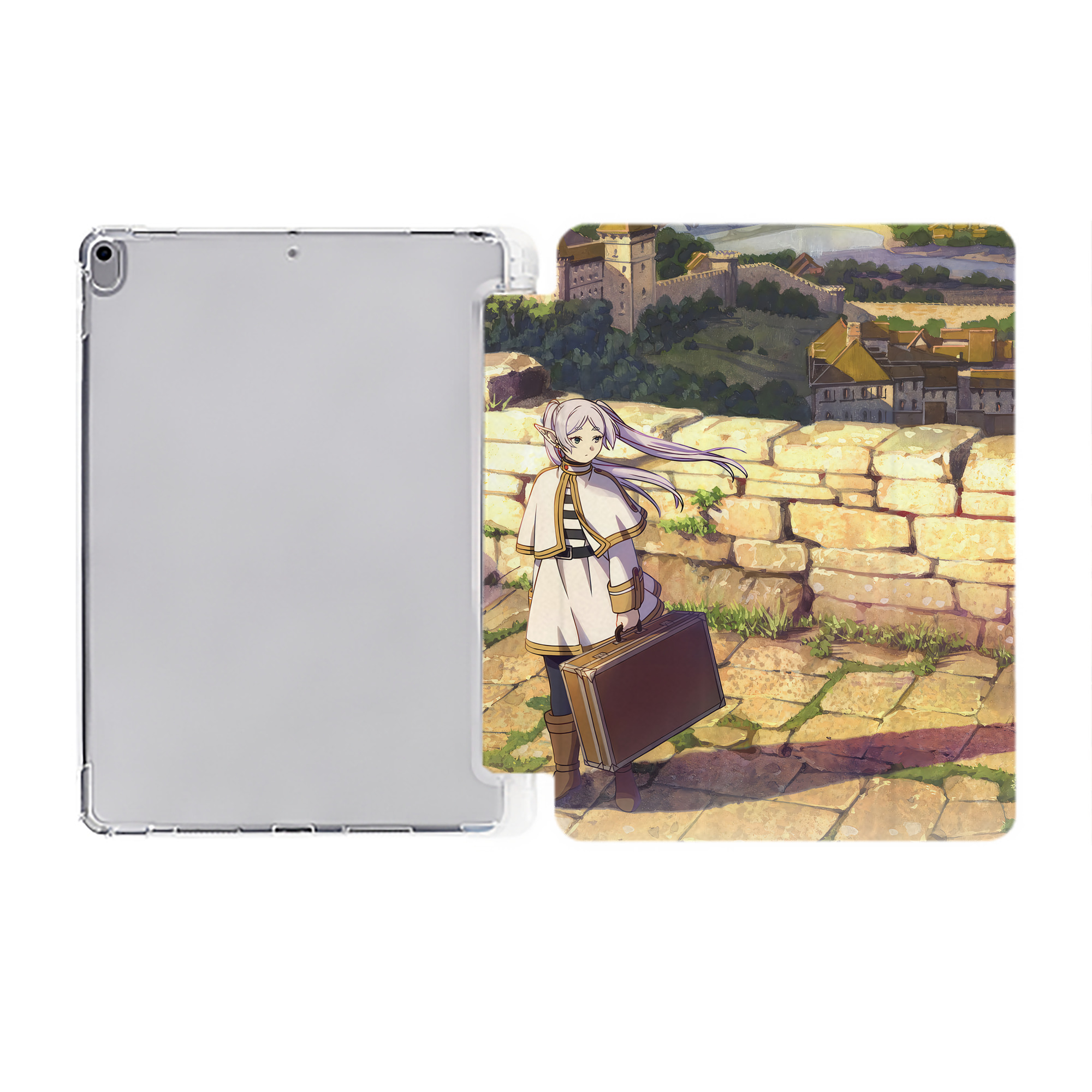 （画像用） 葬送のフリーレン Frieren IPad ケース ペン収納付き 三つ折りスタンド PUレザー×シリコン 対応機種9.5/10.5/10.9インチ